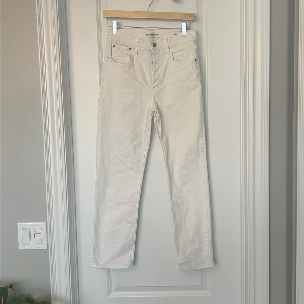 Denim Forum Women's Boot Cut Jeans in Cream
